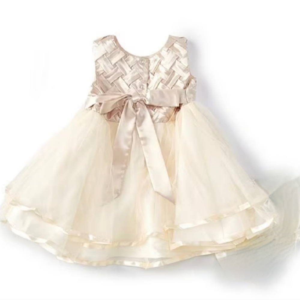 3/$25 🟠 Sale Rare Editions Little Girls Taupe Dress Size 12 months